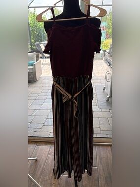 No Boundaries Wine Smocked Jumpsuit Sz Medium